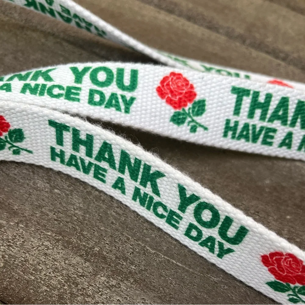 ChinaTown Market Adjustable Belt White Nylon Thank You Have A Nice Day - Picture 4 of 4